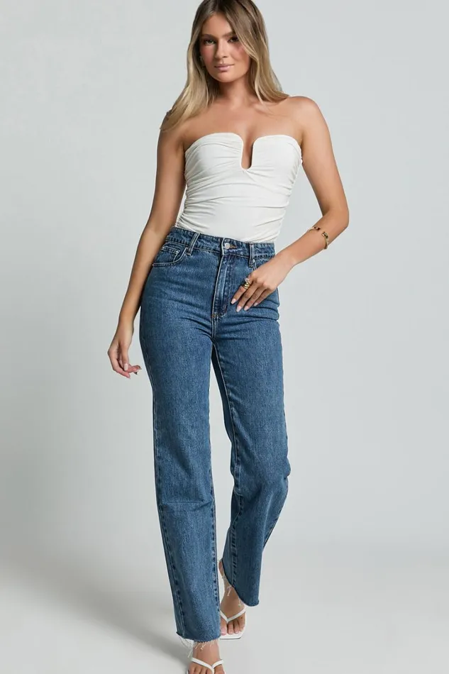Petra Top 8211 Gathered Cut Out Jersey Top In Off White Women Showpo Tops