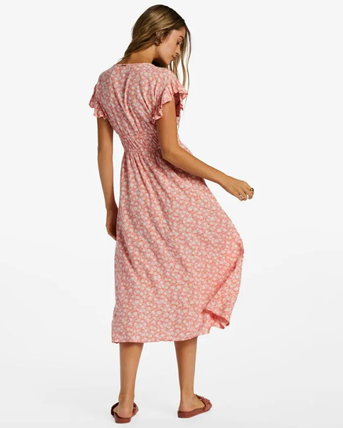 Picnic Date Midi Dress Flamingo Women Billabong Midi Dresses