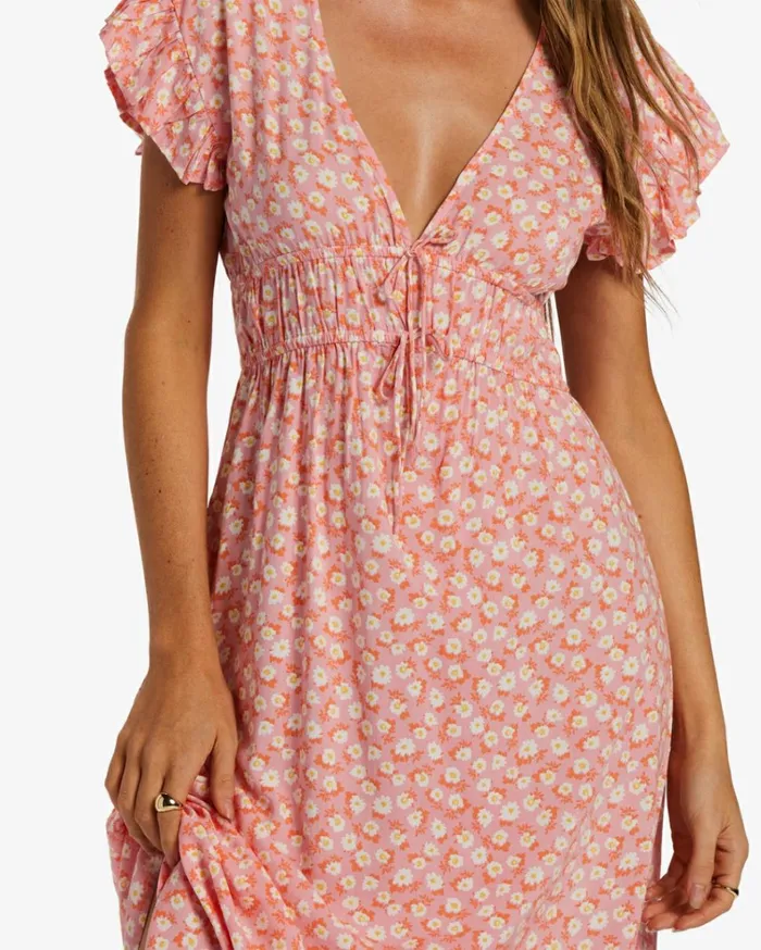 Picnic Date Midi Dress Flamingo Women Billabong Midi Dresses