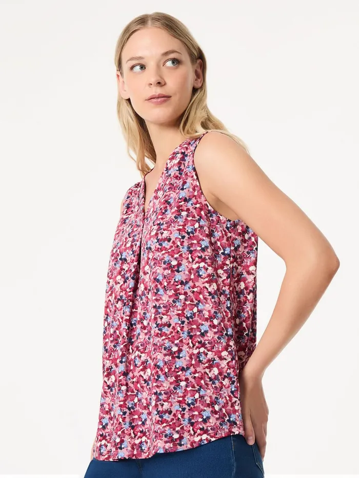 Plus Printed Sleeveless VNeck Top Moss Crepe Women Jones New York Plus Sale Plus Printed Sleeveless VNeck Top Moss Crepe Women Jones New York Plus Sale