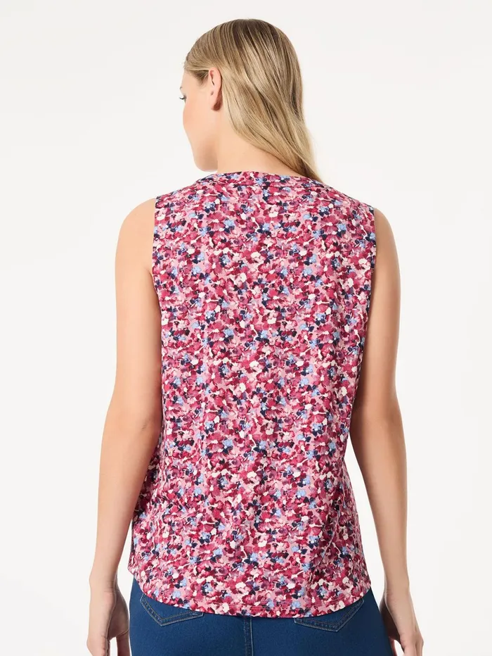 Plus Printed Sleeveless VNeck Top Moss Crepe Women Jones New York Plus Sale Plus Printed Sleeveless VNeck Top Moss Crepe Women Jones New York Plus Sale
