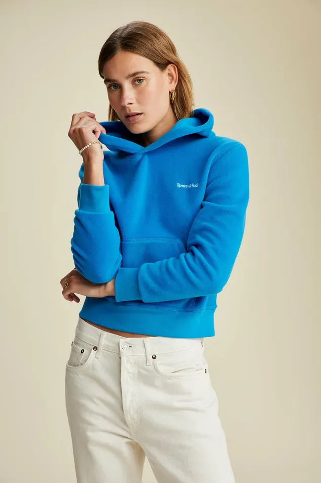 Polar Fleece And Sherpa Women Sporty and Rich Hooded Polar Sweatshirt 8211 Ocean