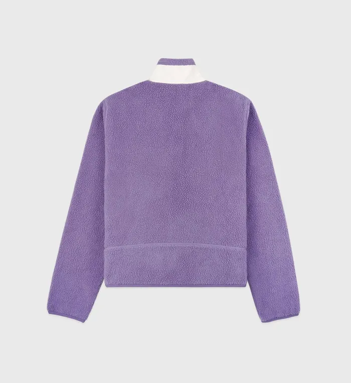 Polar Fleece And Sherpa Women Sporty and Rich Zipped Sherpa Jacket 8211 EggplantCream