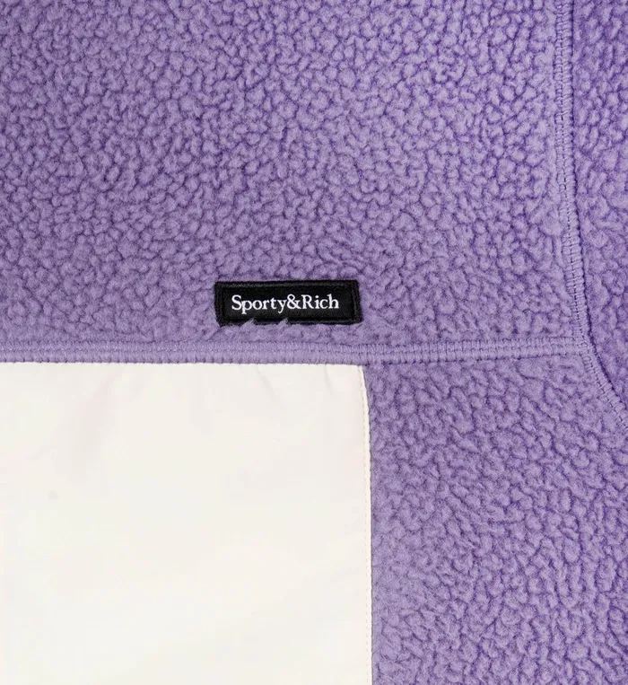 Polar Fleece And Sherpa Women Sporty and Rich Zipped Sherpa Jacket 8211 EggplantCream