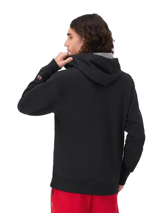 Powerblend Hoodie Classic Script Logo Black Men Champion Hoodies and Sweatshirts