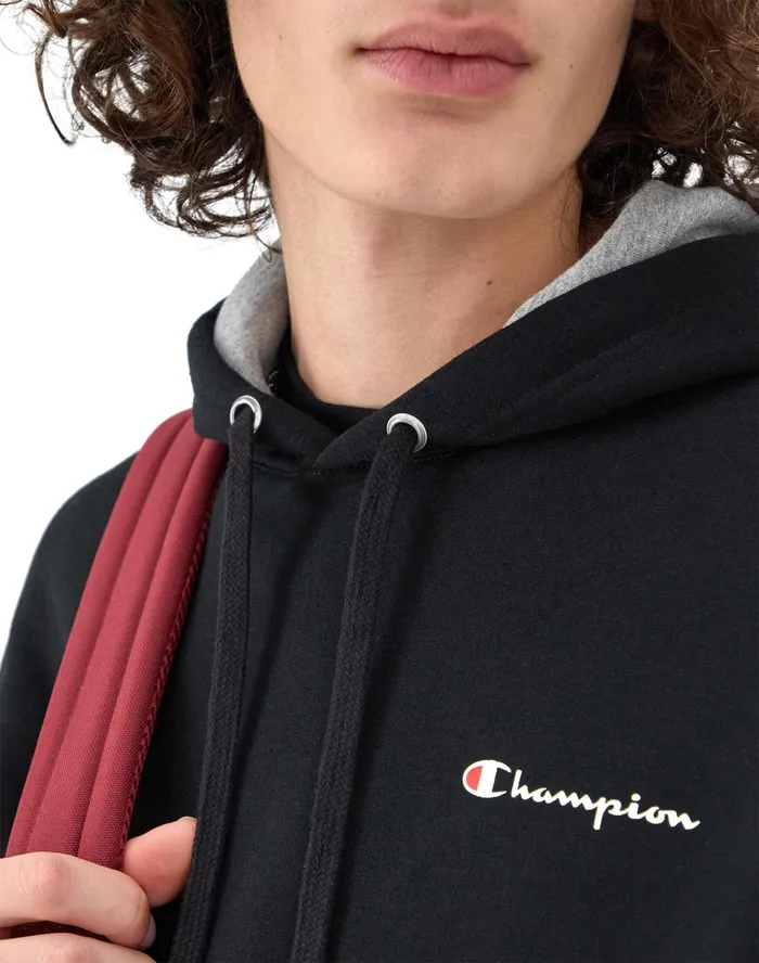 Powerblend Hoodie Classic Script Logo Black Men Champion Hoodies and Sweatshirts