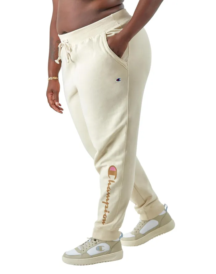 Powerblend Joggers Script Logo 29034 Plus Size Fresh Tan Women Champion Pants