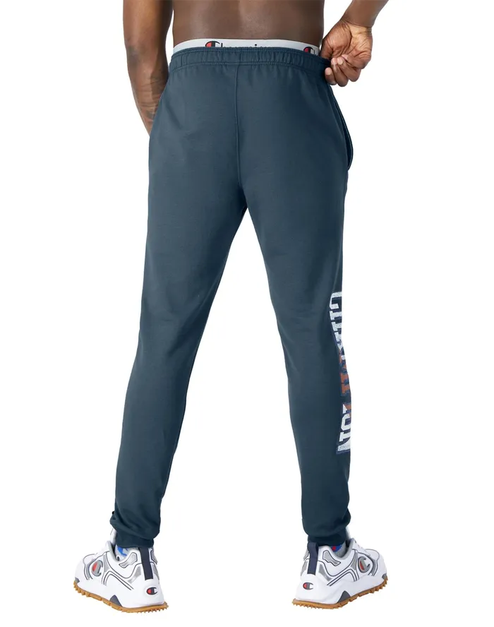 Powerblend Joggers Seal and Colorblock Graphic 31034 Elevation Blue Men Champion Pants and Joggers