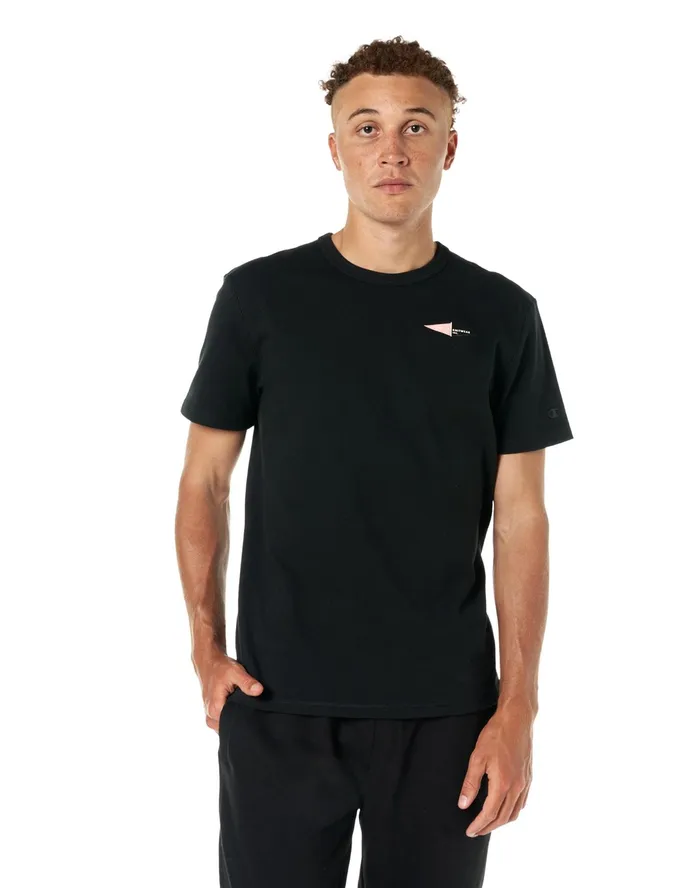 Premium Heavyweight TShirt Double Pennant Graphic Black Men Champion TShirts and Tops