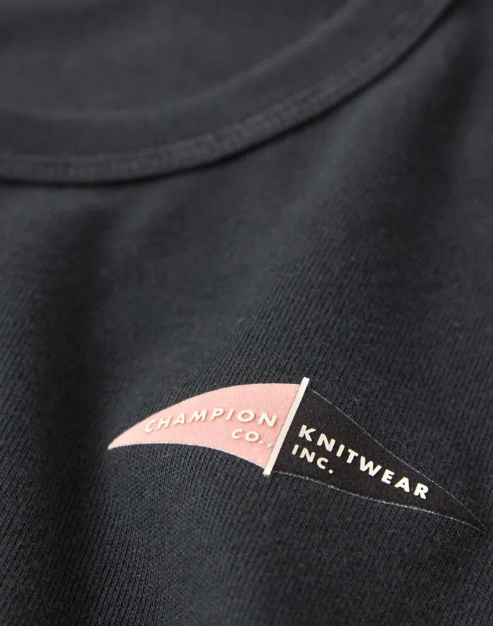 Premium Heavyweight TShirt Double Pennant Graphic Black Men Champion TShirts and Tops