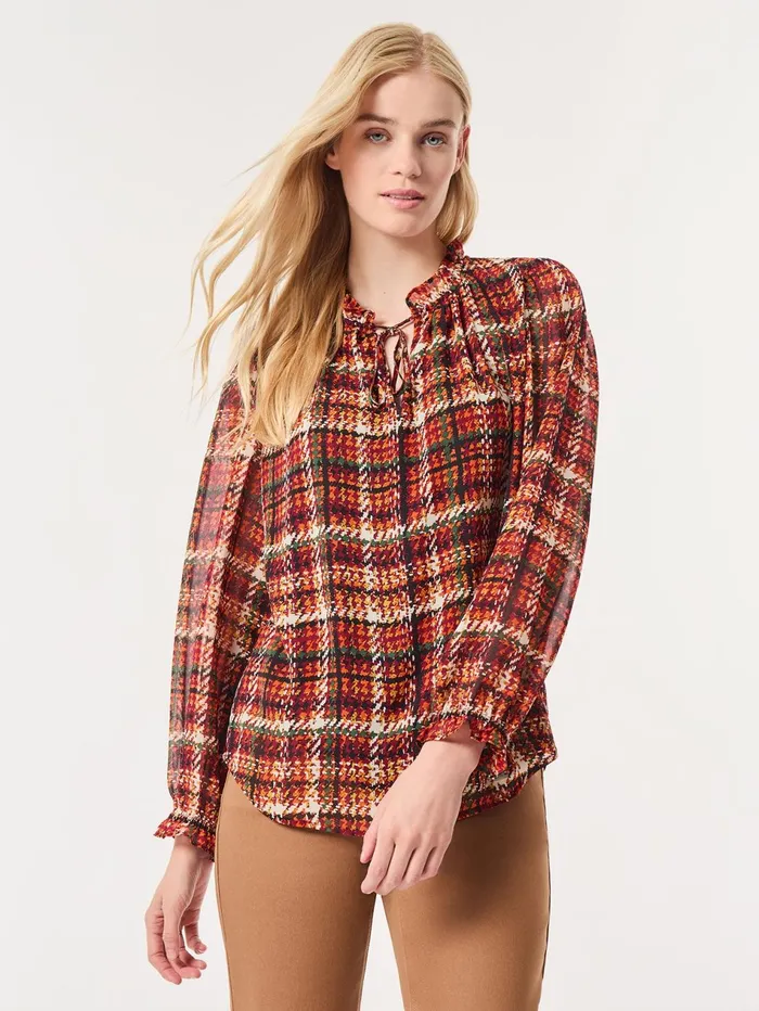 Printed Raglan Peasant Blouse Chiffon Women Jones New York Tops and Blouses