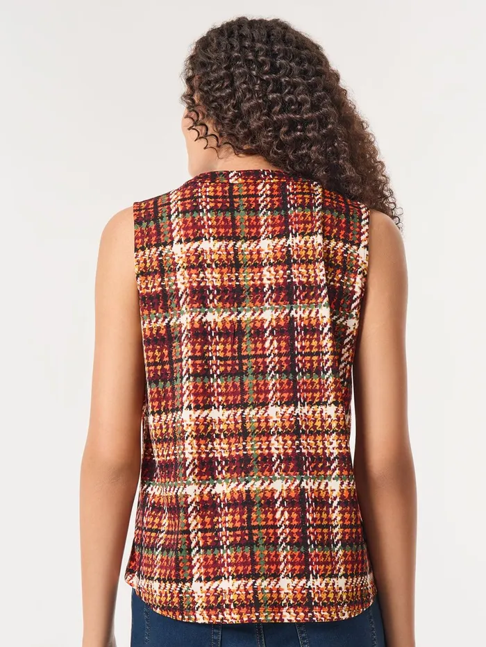 Printed Sleeveless VNeck Top Moss Crepe Women Jones New York Sale