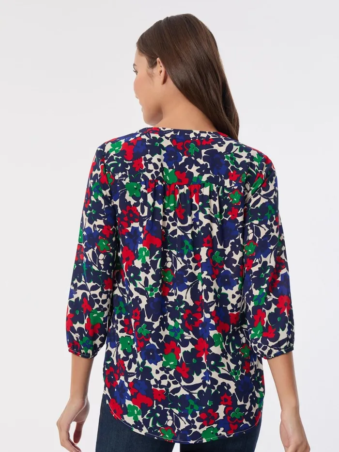 Printed VNeck Pleated Kelly Blouse Women Jones New York Tops and Blouses Printed VNeck Pleated Kelly Blouse Women Jones New York Tops and Blouses