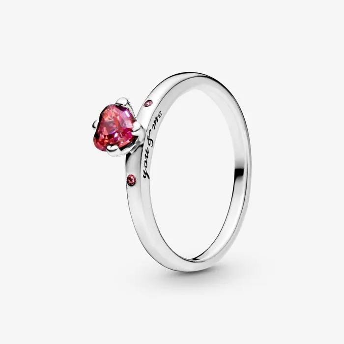 Promise Rings Women Pandora Sparkling Red Heart Ring