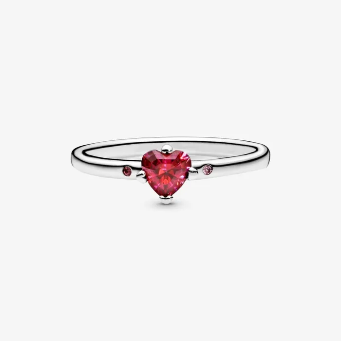 Promise Rings Women Pandora Sparkling Red Heart Ring