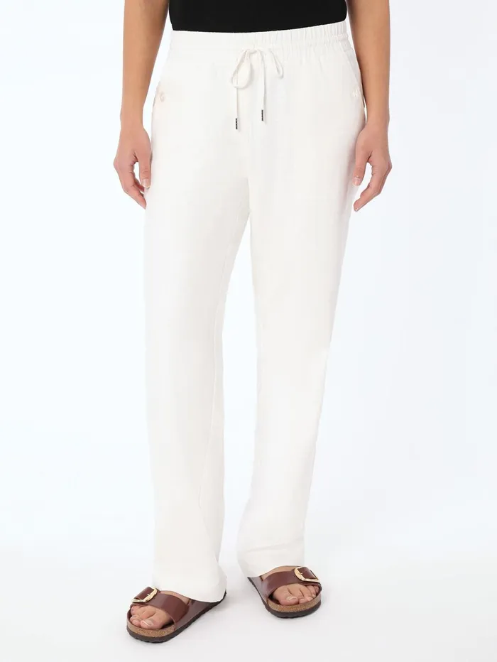 Pull On Drawstring Trouser Solid Linen Viscose Women Jones New York Pants and Skirts