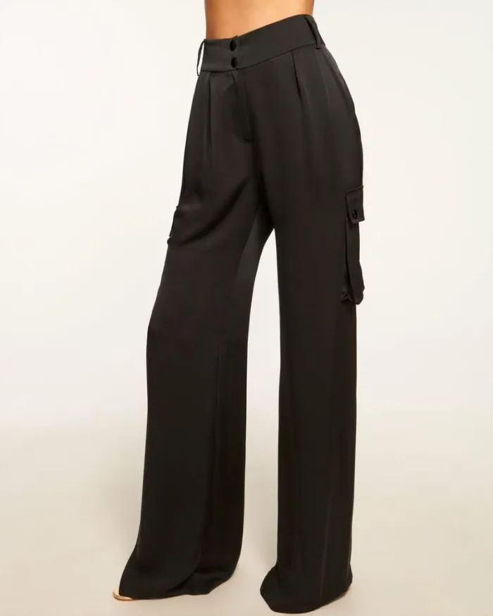 Ramy Brook Bottoms Women Rumer Wide Leg Cargo Pant Black