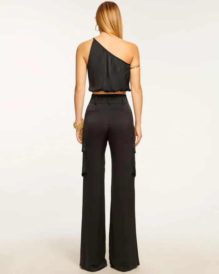 Ramy Brook Bottoms Women Rumer Wide Leg Cargo Pant Black