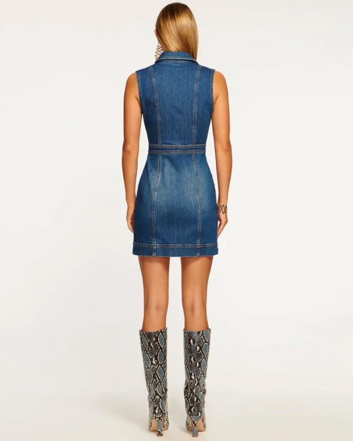 Ramy Brook Denim Women Juliet Denim Mini Dress Medium Wash