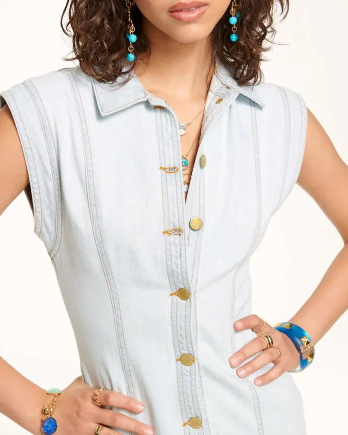 Ramy Brook Denim Women Lolita Denim Mini Dress Bleach
