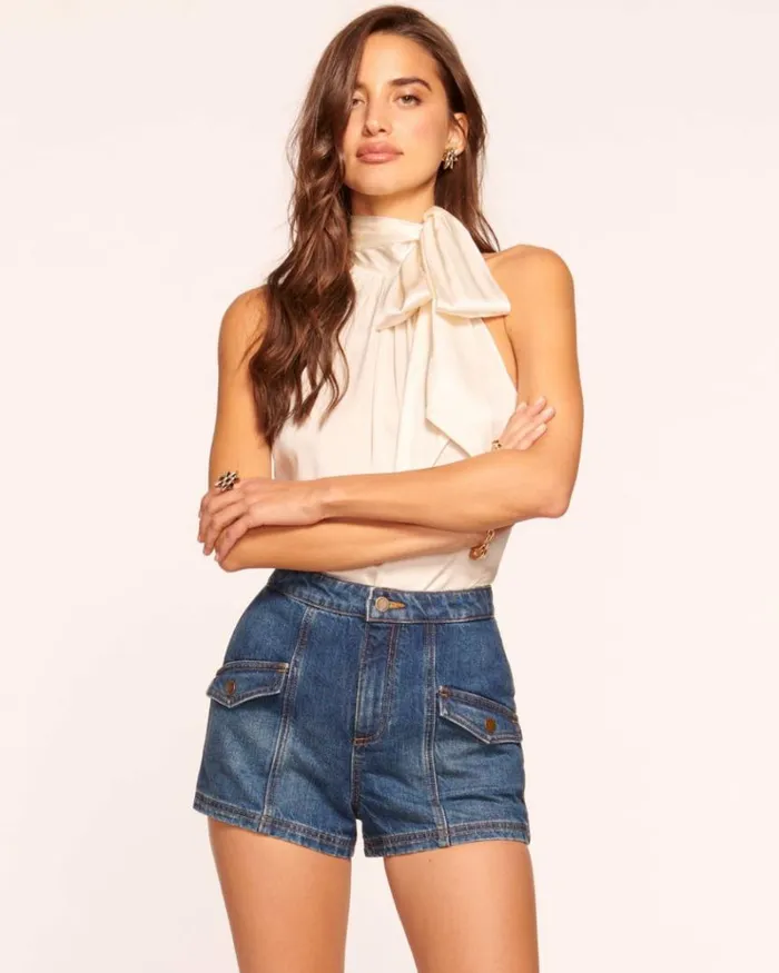 Ramy Brook Denim Women Nova Denim Mini Short Medium Wash