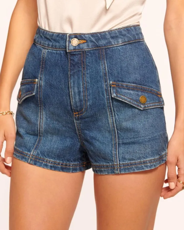 Ramy Brook Denim Women Nova Denim Mini Short Medium Wash