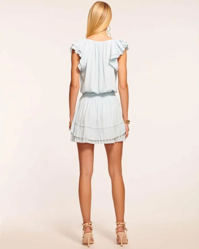 Ramy Brook Dresses Women Lola Ruffle Mini Dress Crystal Blue