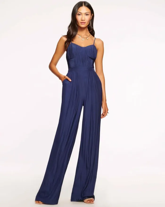 Ramy Brook Dresses Women Loretta Corset Jumpsuit Spring Navy