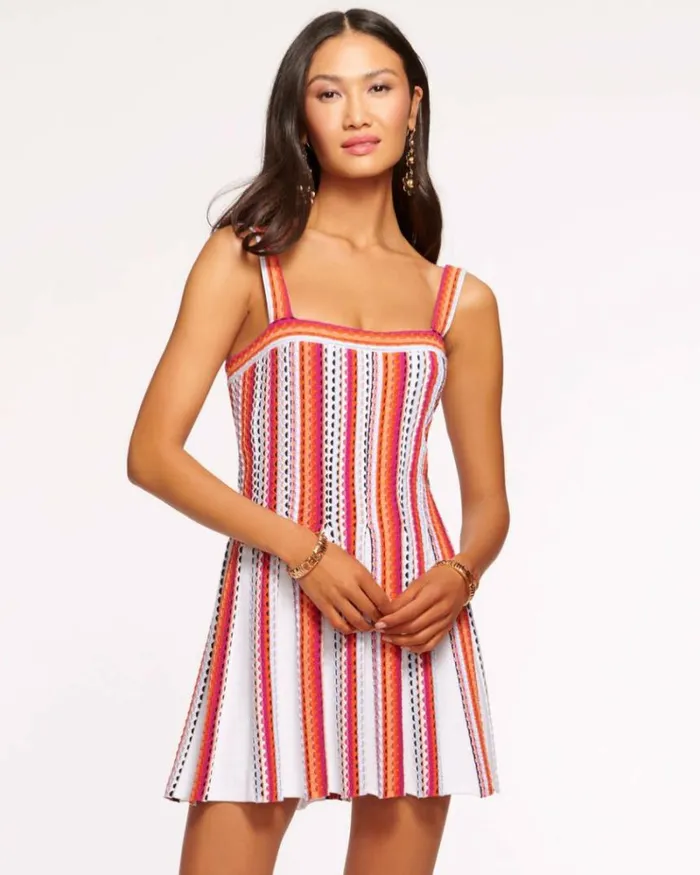 Ramy Brook Dresses Women Luisa Knit Mini Dress Rose Stripe