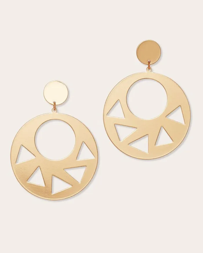 Ramy Brook Jewelry Women Dayana Cutout Disc Earrings Gold