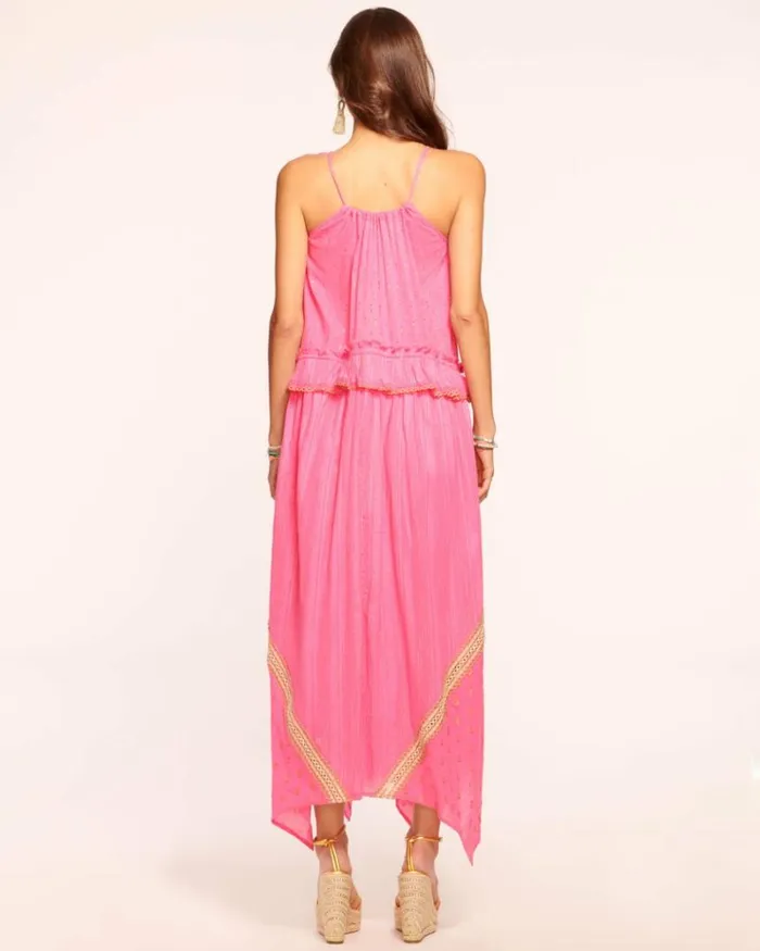 Ramy Brook Swim and Coverups Women Alma Embellished Coverup Maxi Dress Pink Lurex