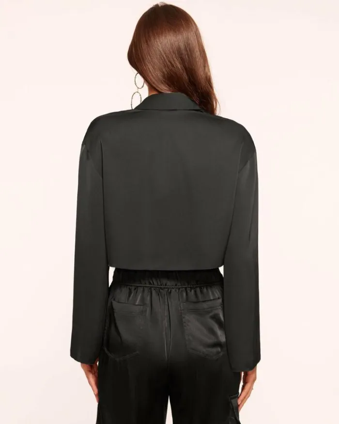 Ramy Brook Tops Women Skyla Button Down Shirt Black