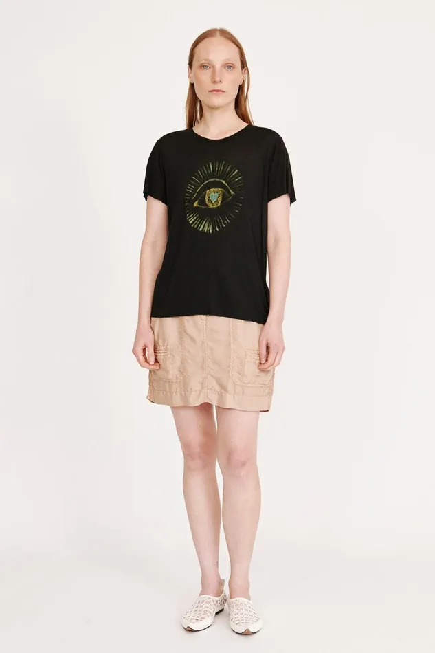 Raquel Allegra Black Helena Tee Women Tops