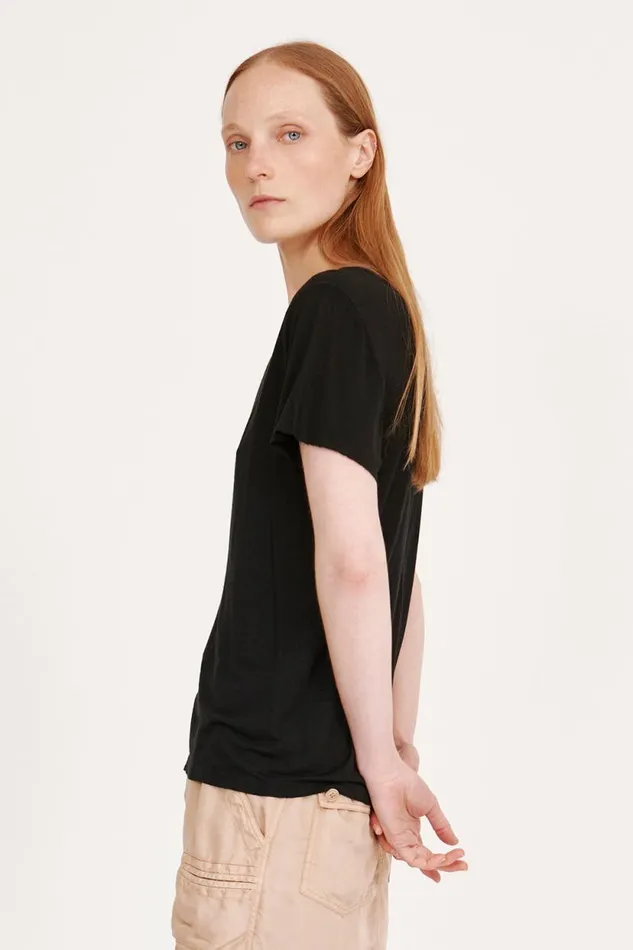 Raquel Allegra Black Helena Tee Women Tops
