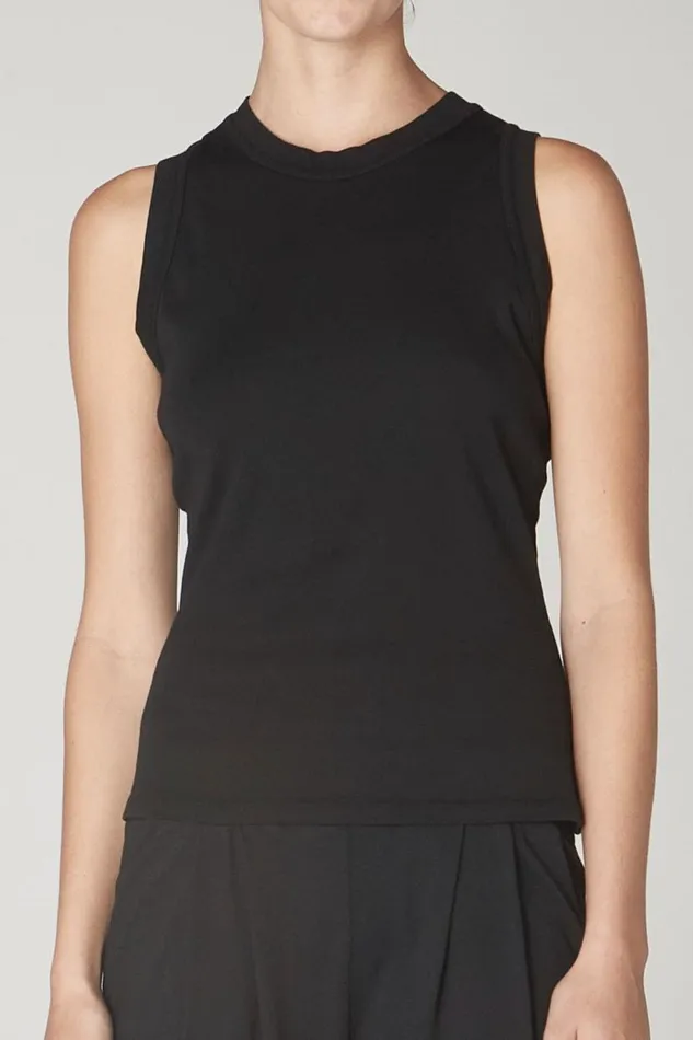 Raquel Allegra Black Leigh Tank Women TShirts