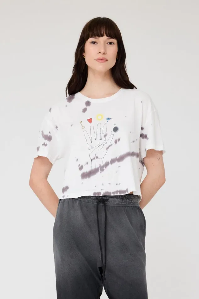Raquel Allegra Black TieDye Claudia Tee Women TShirts