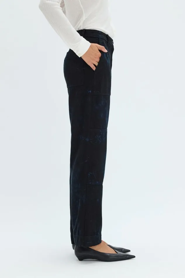 Raquel Allegra Dark Indigo Denim Work Pant Women Dresses