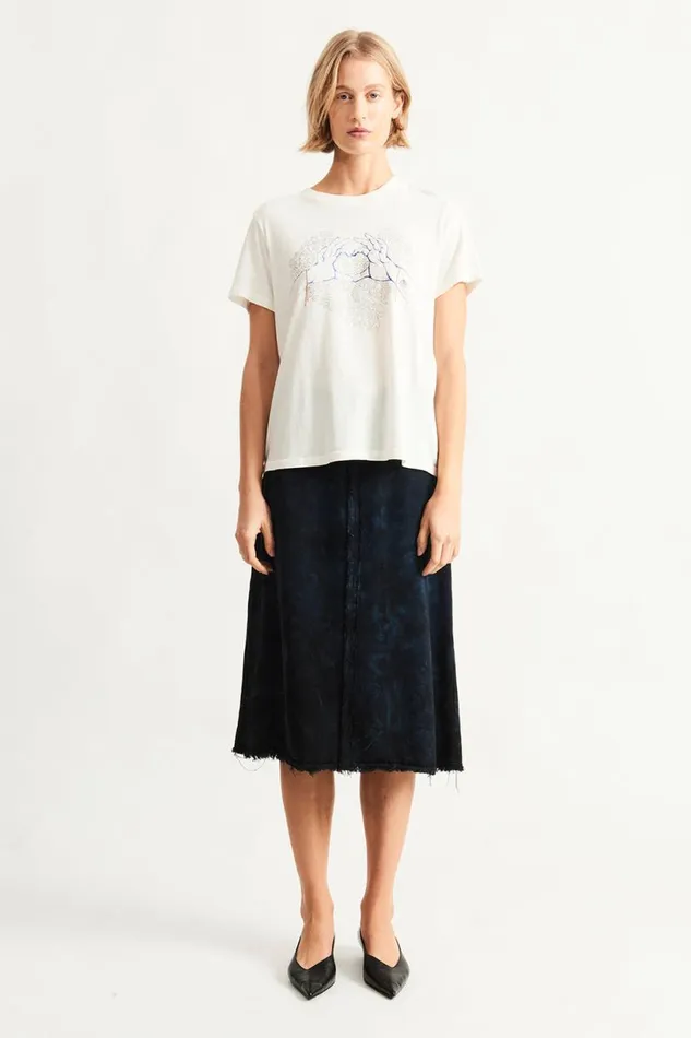 Raquel Allegra Dirty White Betty Tee Women Dresses