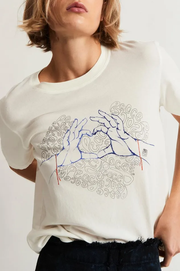 Raquel Allegra Dirty White Betty Tee Women Dresses