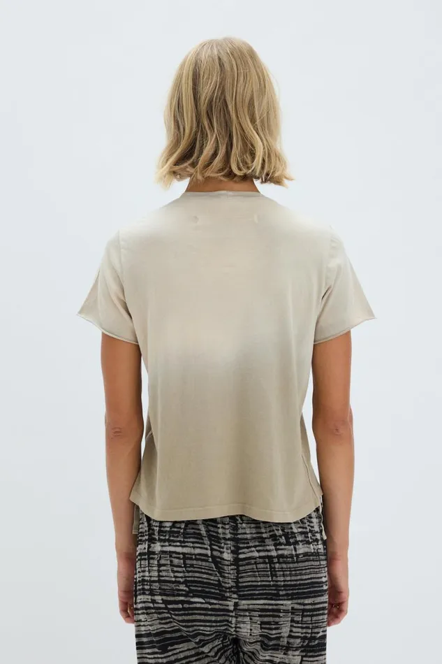 Raquel Allegra Faded Sand Liana Tee Women Sweaters and Knits