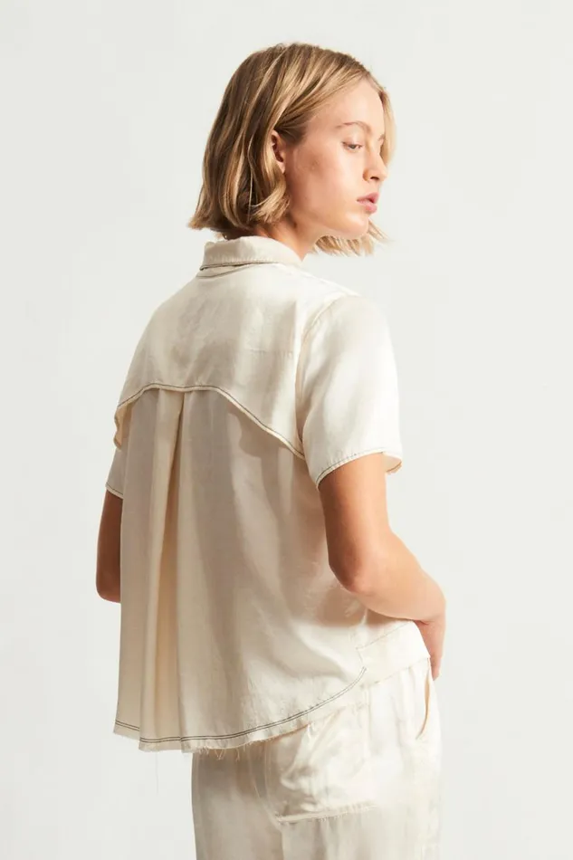 Raquel Allegra Ivory Calista Blouse Women TShirts