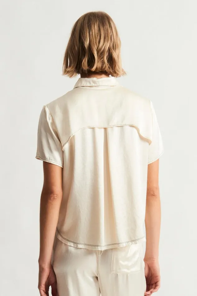 Raquel Allegra Ivory Calista Blouse Women TShirts