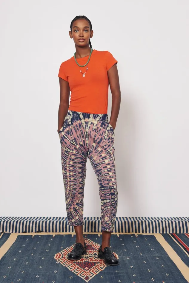 Raquel Allegra Jasper And Navy Easy Cuff Pant Women Bottoms