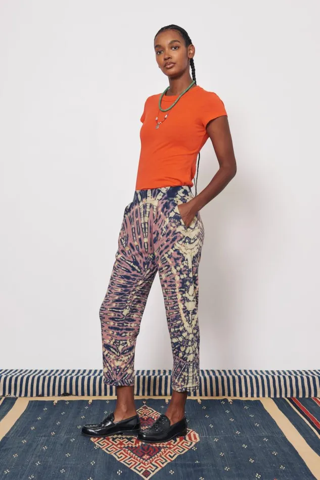 Raquel Allegra Jasper And Navy Easy Cuff Pant Women Bottoms