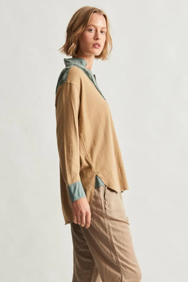 Raquel Allegra Khaki Igbo Top Women Tops