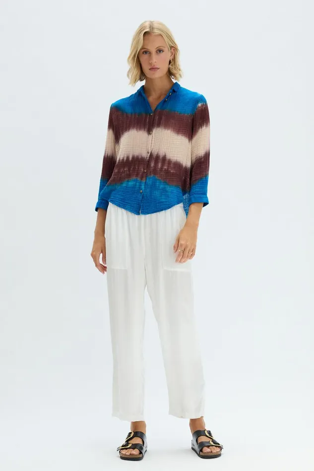 Raquel Allegra Lapis Multi Dual Gauze Lauren Blouse Women Bottoms