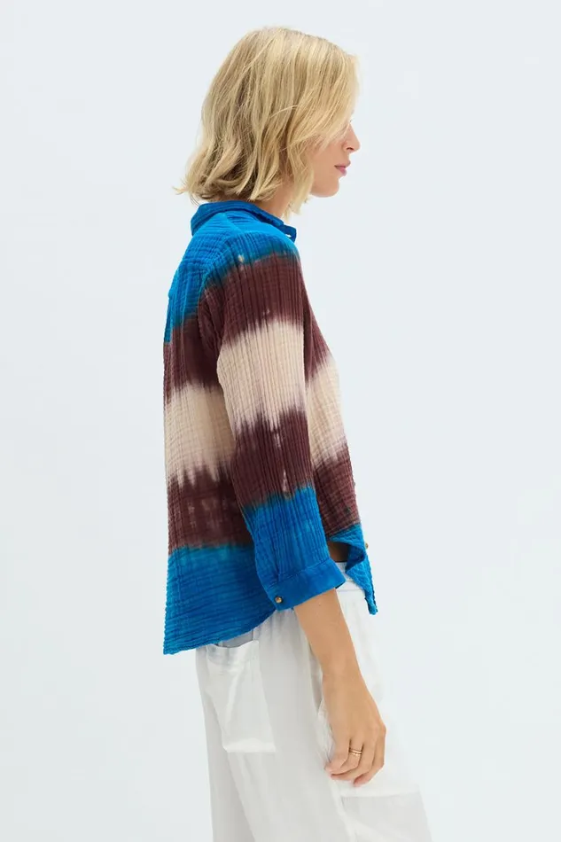 Raquel Allegra Lapis Multi Dual Gauze Lauren Blouse Women TShirts