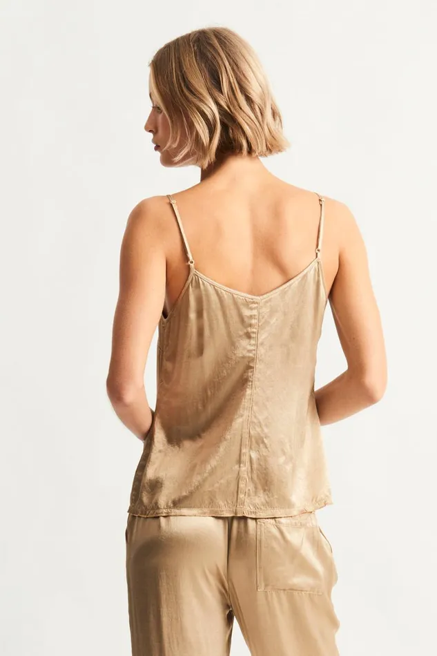 Raquel Allegra Pebble Satin Sand Mona Cami Women Dresses