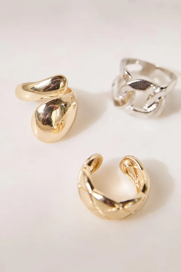 Rebecca Rings 8211 3 Pack Ring Set In GoldSilver Women Showpo Rings