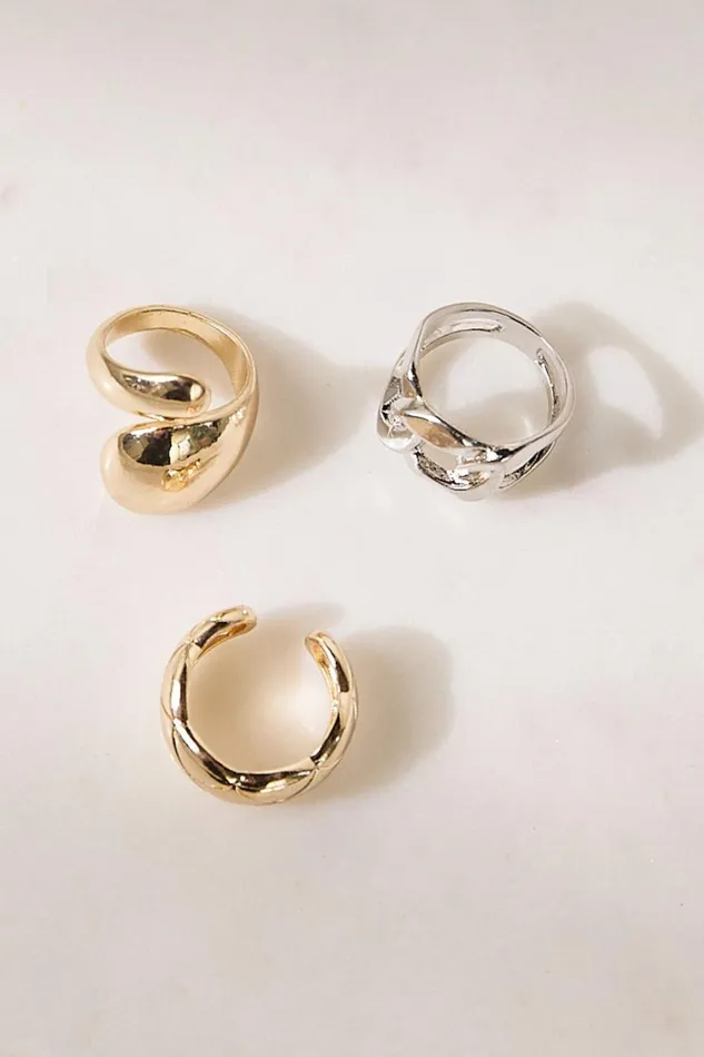 Rebecca Rings 8211 3 Pack Ring Set In GoldSilver Women Showpo Rings